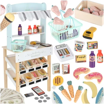Lulilo Melo Wooden Play Shop with Cash Register and Accessories