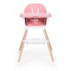 ECOTOYS 2-in-1 Baby High Chair with Booster Seat, Pink