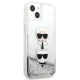 Apple iPhone 13 mini 5.4\" Karl Lagerfeld Liquid Glitter Karl&Choupette Head Case Cover (KLHCP13SKICGLS), Silver