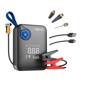 Forever 4-in-1 Jump Starter & Compressor JS-400 26.64Wh, Black/Blue
