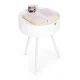 Round Side Table with Storage and Removable Tray Top ModernHome
