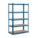 Humberg 4842 Metal Storage Shelving Unit 150 x 75 x 30 cm, Blue
