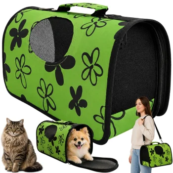 Large Pet Carrier Bag for Cats and Dogs, Size L, Green