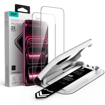 ESR UltraFit Classic Tempered Glass for iPhone 18 Pro Max / 17 Pro Max, 2-Pack, Black