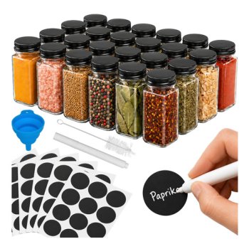 Ruhhy Spice Jar Set, 24 pcs, 120 ml