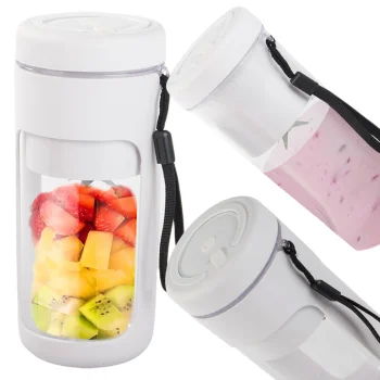 Portable Cordless USB Smoothie Blender 450ml, 20W, White
