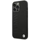 BMW iPhone 14 Pro Max vāciņš Leather Stamp, melns