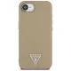 Guess Grained Triangle MagSafe Case for iPhone 16e - Brown