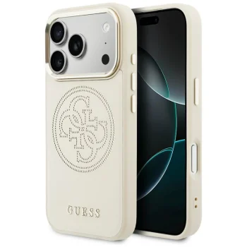 Guess Perforated 4G MagSafe Case for iPhone 17 Pro, Beige