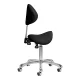 Giovanni 1004 Saddle Cosmetic Stool with Backrest Black