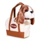 Plush Beagle Dog in a Handbag with Grooming Brush
