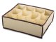 Underwear and Sock Drawer Organiser, 12 Compartments, Beige