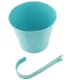 Practical balcony flower pot with handle, 16 cm, blue