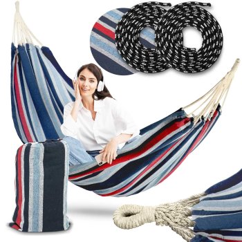 Sofotel Malaga Double Garden Hammock, Blue and Red