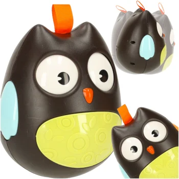 Kid's Educational Sensory Tumbler Toy Roly-poly Rattle "Owl", Black