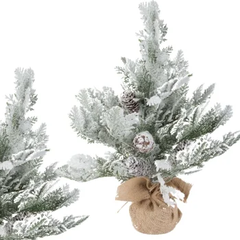 Small Artificial Christmas Tree with Snow, 45 cm, Green