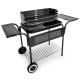 MultiGarden Charcoal BBQ Grill with Metal Shelves and Wheels