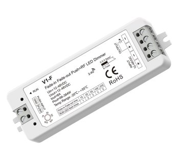 V1-F LED Dimmer Controller 12-48V 8A Fade-in Fade-out Push-Dimm