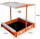 Iso Trade Folding Wooden Sandbox with Canopy, 118x118 cm