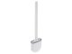 Silicone toilet brush with holder, white