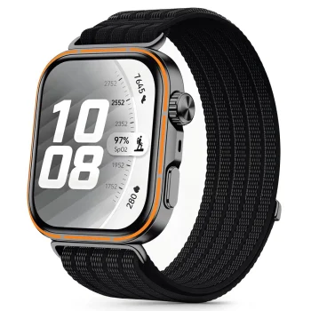 Tech-Protect Nylon Strap for Huawei Watch Fit 3 / 4 / 4 Pro / 5 / 5 Pro, Black
