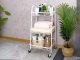 3-Tier Metal Utility Cart on Wheels for Kitchen & Bathroom Storage