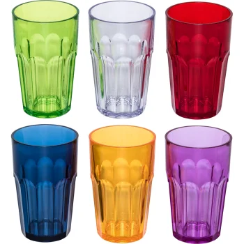 Guzzini HAPPY HOUR Set of 6 Tall Tumblers, 0.42 l, Assorted Colors