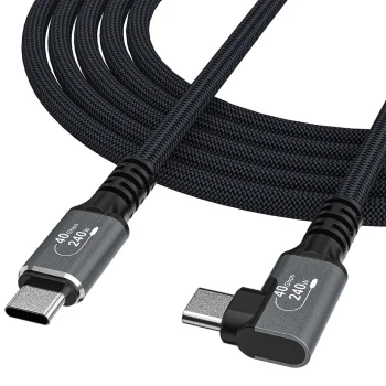 Wozinsky WPS3-UY41S Angled USB-C USB4 Cable 240W 40Gb/s 1m - Black
