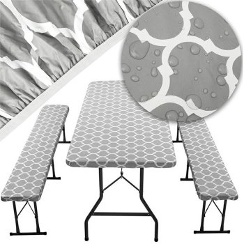 Tablecloth cover for garden table+2 benches