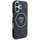 Guess IML Metal Glitter 4G Circle Triangle MagSafe Case for iPhone 16, Black