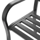 Metal Garden Bench with Openwork Backrest for Patio Terrace, Black