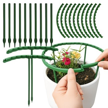 Apaļš augu un ziedu balsts, 24 cm, zaļš