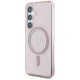 Guess Glitter Circle Classic Logo MagSafe Case for Samsung Galaxy S25 Pink
