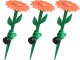 Garden sprinkler with sunflower head, ground spike, red/green