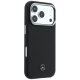 Mercedes Leather Semi Wrap Grill Pattern MagSafe Case for iPhone 17 Pro, Black