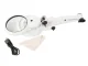 Large Desktop Jeweler Magnifier 12x 8x with 18 LED USB, White/Black