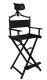Folding Aluminum Makeup Visage Chair / Director\'s Chair with Headrest, Black