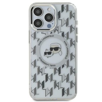 Apple iPhone 16 Pro 6.3'' Karl Lagerfeld IML Monogram Karl & Choupette Head MagSafe Cover Case, Clear