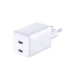 3mk Hyper Charger 45W 2x USB-C GaN Wall Charger - White
