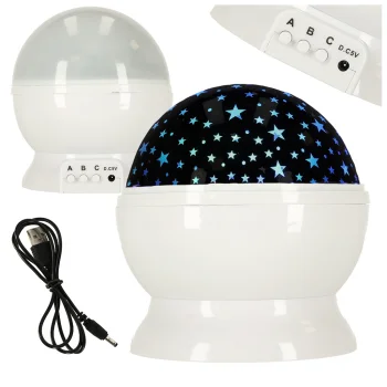 2-in-1 Star Projector Night Light USB, White
