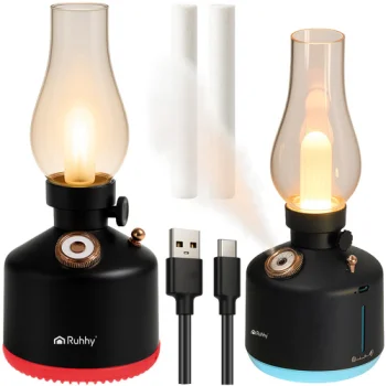 Ruhhy Aive 00026454 Air Humidifier and Night Light, Black