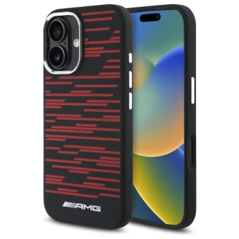 Mercedes AMG iPhone 16 Case Silicone Graphics MagSafe, Black