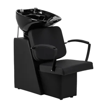 Hairdresser Washing Unit Hair System Edge Noir with Chair, Black