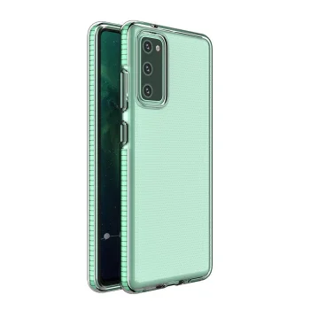 Spring Case Clear TPU Gel Phone Case for Samsung Galaxy A72 4G with Colorful Frame, Mint