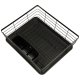 Dish Drying Rack with Utensil Holder and Drip Tray for Kitchen Counter, Black