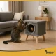 Purlov 26215 Cat House with Bed and Scratching Post