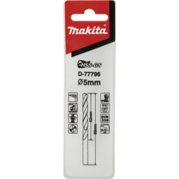 Metal Drill Bit Makita D-77796 HSS-GS, 5 x 86 mm