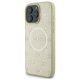 Чехол Guess Saffiano Peony Classic Logo MagSafe для iPhone 16 Pro Max – золотой