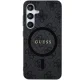 Guess Samsung Galaxy S24 Case 4G Leather Metal Logo MagSafe, Black