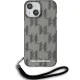 Karl Lagerfeld iPhone 15 / 14 / 13 Case IML Mono KL Pattern & Cord, Black